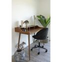 Chaise de bureau velours Noir Geneve pieds Noir