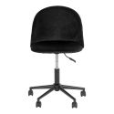 Chaise de bureau velours Noir Geneve pieds Noir