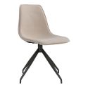 Chaise scandinave pivotante Monaco tissu sable avec pieds noirs