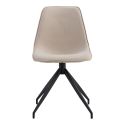 Chaise scandinave pivotante Monaco tissu sable avec pieds noirs