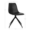 Chaise pivotante Monaco simili cuir Noir avec pieds noirs