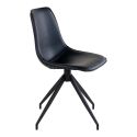 Chaise pivotante Monaco simili cuir Noir avec pieds noirs