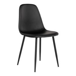 Chaise repas Stockholm simili cuir Noir vintage