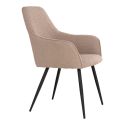 Chaise Fauteuil métal noir 'Harbo' tissu bouclette beige