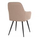 Chaise Fauteuil métal noir 'Harbo' tissu bouclette beige