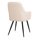 Chaise Fauteuil métal noir 'Harbo' tissu bouclette blanc