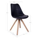 Chaise scandinave Bergen Pieds bois et simili cuir Noir