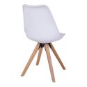 Chaise scandinave Bergen Pieds bois et simili cuir Blanc