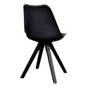 Chaise scandinave Bergen Pieds bois noir et simili cuir Noir