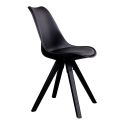 Chaise scandinave Bergen Pieds bois noir et simili cuir Noir