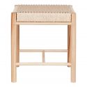 Tabouret en peuplier Abano assise en osier naturel