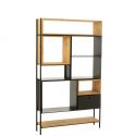 Bibliothèque design Tina 110x185 cm Bois de sapin et métal Noir