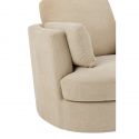 Fauteuil pivotant Swin Bois de peuplier Tissu Beige