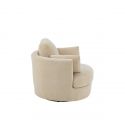 Fauteuil pivotant Swin Bois de peuplier Tissu Beige