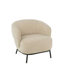 Fauteuil Lounge élégant Mars tissu Beige