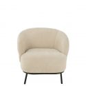 Fauteuil Lounge élégant Mars tissu Beige face