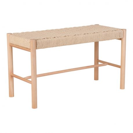 Banc en peuplier Abano assise 80 cm en osier naturel