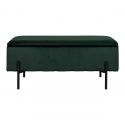 Coffre de rangement Watford Pieds métal Noir, Velours Vert