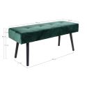 Banquette 100 cm Skiby métal Noir velours Vert