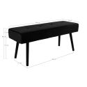 Banquette 100 cm Skiby métal Noir velours Noir