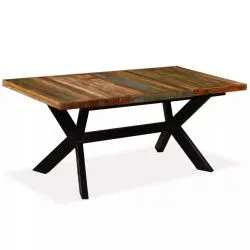 Table IndustrielleL180 bois massif et métal