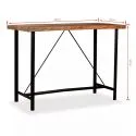 Table de bar industrielle Idea 150 bois massif recyclé dimensions