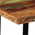 Table bar industrielle 120 cm bois recyclé détail plateau