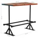 Table haute Industrielle bois multicolor Ori dimensions