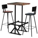 Table haute Industrielle bois multicolor Ori et 2 chaises