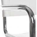 Chaise design métal Welcome similicuir blanc accoudoirs