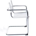 Chaise design métal Welcome similicuir blanc coté