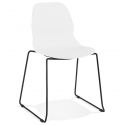 Chaise design empilable Claudi métal noir et blanc