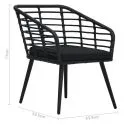 Chaise de jardin Lusaka avec coussins Resine Noire dimensions