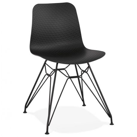 Chaise design Fifi métal et Poly Noir