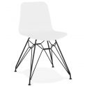 Chaise design Fifi métal et Poly Blanc