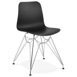 Chaise design Fifi métal Chromé et Poly Noir