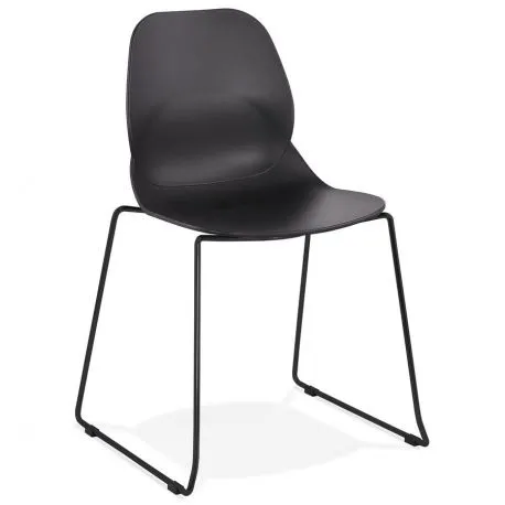 Chaise design Claudi métal Noir et Noir