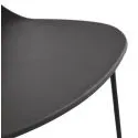 Chaise design Claudi métal Noir et Noir assise