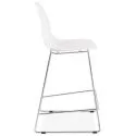 Chaise de bar design Ziggy mini Chromé et blanc coté