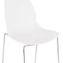 Chaise de bar design Ziggy mini Chromé et blanc assise