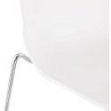 Chaise de bar design Ziggy mini Chromé et blanc