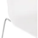 Chaise de bar design Ziggy mini Chromé et blanc