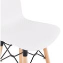 Chaise de bar design Detroit Bois et Blanc