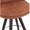 Chaise de bar Agouti mini 65 bois Noir tissu Marron