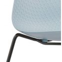 Chaise design Bee métal Noir et Poly Bleu fix