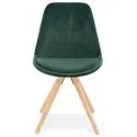 Chaise design scandinave Jones bois et velours vert face