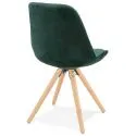 Chaise design scandinave Jones bois et velours vert dos