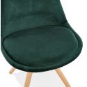Chaise design scandinave Jones bois et velours vert assise