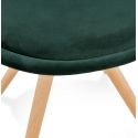 Chaise design scandinave Jones bois et velours vert zoom