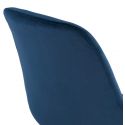 Chaise design scandinave Jones bois noir et velours Bleu dossier
